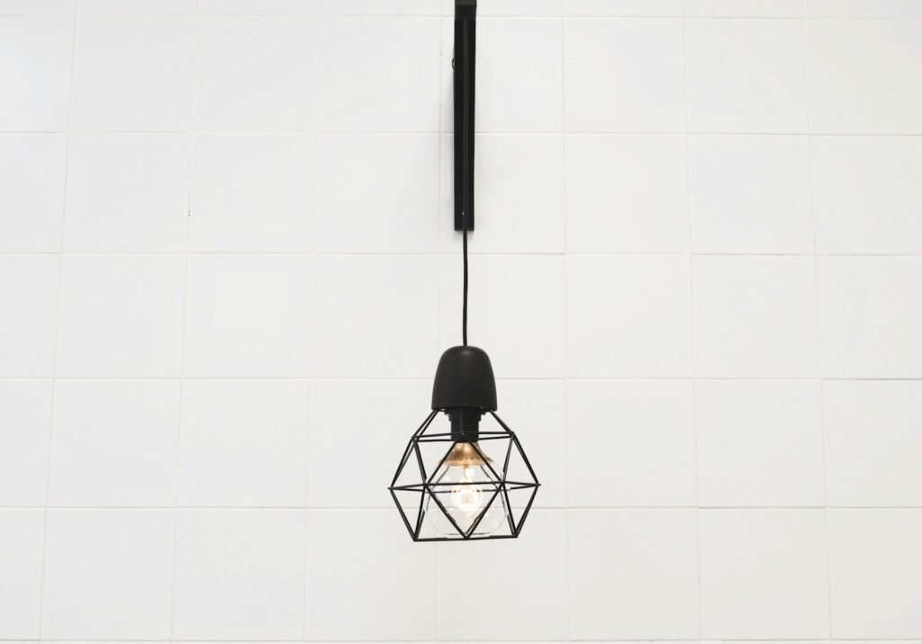 pendant lamp hanged on white room